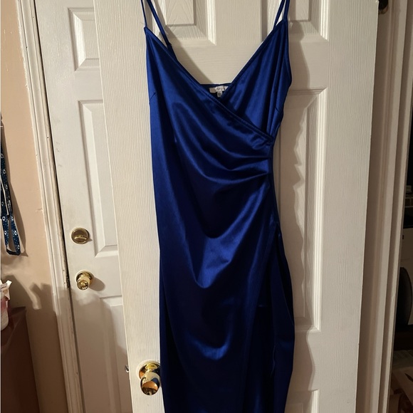 Chic Royal Blue Backless Dress - Picture 1 of 3